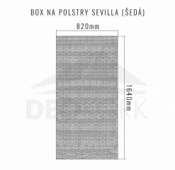 Box na polstry SEVILLA 164x82x72 cm (šedá)