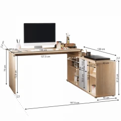 Kancelářský stůl DALTON 2 NEW - dub sonoma / bílá č.2