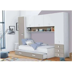 Úložný prostor pod postel, bílá / šedohnědá taupe, Tidy