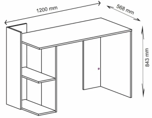 Pracovní stůl OMENA SHELF, barva sonoma/bílá