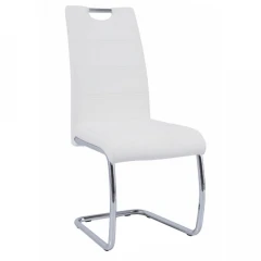 Jídelní židle ABIRA NEW - bílá ekokůže / chrom č.1