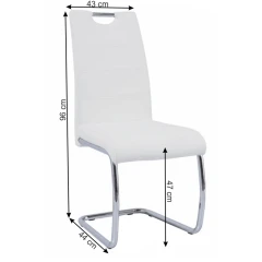 Jídelní židle ABIRA NEW - bílá ekokůže / chrom č.2