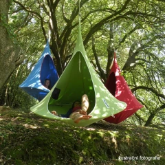 Závěsné houpací křeslo, světle šedá, KLORIN NEW KIDS CACOON HAMMOCK