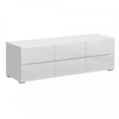 Televizní stolek JOLK 6S/140 - bílá extra vysoký lesk