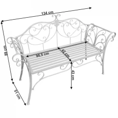 Zahradní lavička, bílá, ETELIA
