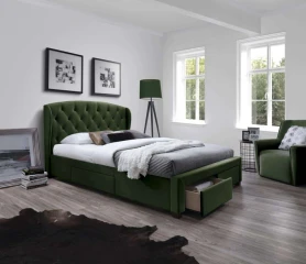 Manželská postel SABRINA 160x200 cm - tmavě zelená