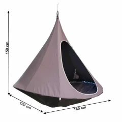 Závěsné houpací křeslo, šedohnědá TAUPE, KLORIN NEW TYP 2 BIG SIZE CACOON HAMMOCK