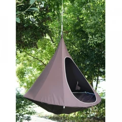 Závěsné houpací křeslo, šedohnědá TAUPE, KLORIN NEW TYP 2 BIG SIZE CACOON HAMMOCK