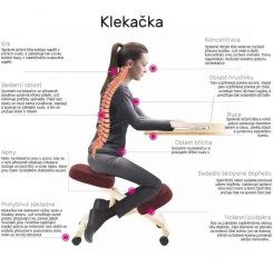 Ergonomická klekačka, hnědá/buk, FLONET