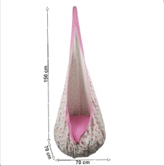 Závěsné houpací křeslo SIESTA TYP 2, růžová / vzor plameňák č.6