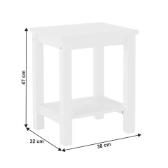 Noční stolek FOSIL, masív/bílá č.3