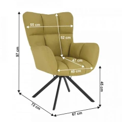 Designové otočné křeslo, pistáciová / černá, KOMODO