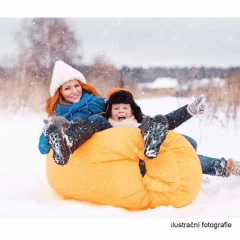 Nafukovací sedací vak/lazy bag, oranžová, LEBAG