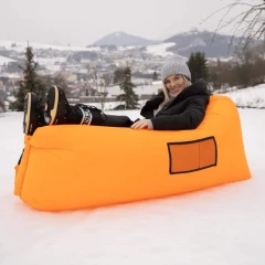 Nafukovací sedací vak/lazy bag, oranžová, LEBAG