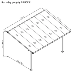 BRUCE F pergola - ŠEDÝ polykarbonát