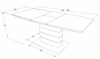 Jídelní stůl rozkládací LEONARDO 140x80 beton/černá