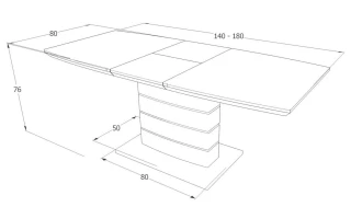 Jídelní stůl rozkládací LEONARDO 140x80 bílá/nerez
