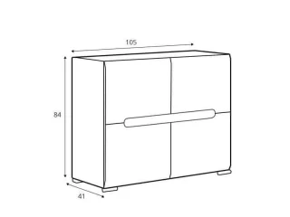 Komoda Azteca Trio SFK4D/8/11, bílá/bílý lesk č.6