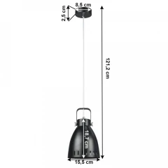 Visící lampa, černá / kov, AIDEN typ3