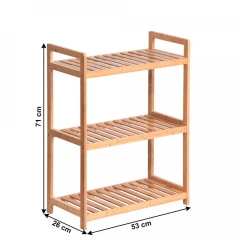 3-policový regál, přírodní bambus, FIORE TYP 1