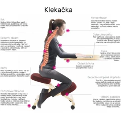 Ergonomická klekačka, petrolejová / buk, FLONET