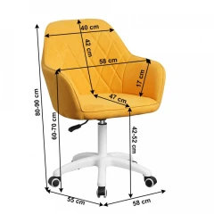 Kancelářské křeslo, látka žlutá / bílá, Santy