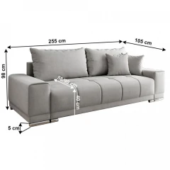 Rozkládací pohovka, světle šedá, Kevan BIG SOFA