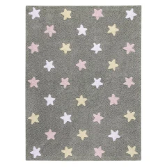 Lorena Canals pro zvířata: Pratelný koberec Tricolor Stars Grey-Pink