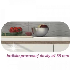 Kuchyňská sestava, dub sonoma/bílá vysoký lesk HG, LINE