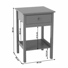 Noční stolek, šedá, MALISE