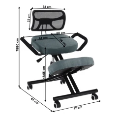 Ergonomická klekačka RUFUS - šedá/černá č.3