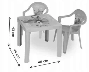 Dětský plastový stoleček s židlemi zelený DS3T0884
