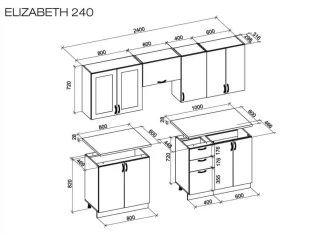 Kuchyně ELIZABETH 240 - bílá č.4